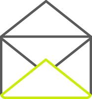 icono de dos colores de la línea de correo vector