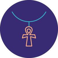 Ankh Line Two Color Circle Icon vector