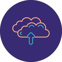 Clouds Line Two Color Circle Icon vector