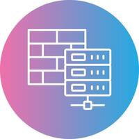 Firewall Line Gradient Circle Icon vector