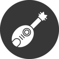 Guitar Glyph Inverted Icon vector