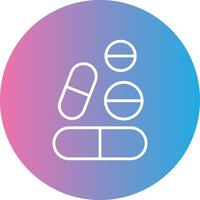 Pills Line Gradient Circle Icon vector