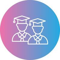 Students Line Gradient Circle Icon vector