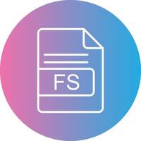 FS File Format Line Gradient Circle Icon vector