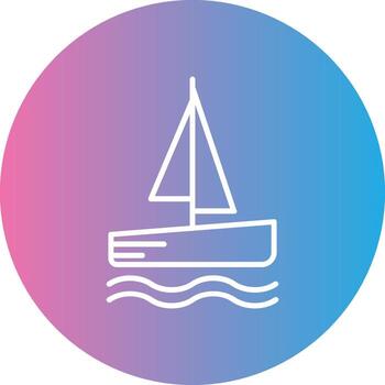 Catamaran Line Gradient Circle Icon vector
