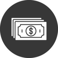 Cash Glyph Inverted Icon vector