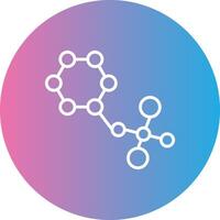 Molecules Line Gradient Circle Icon vector