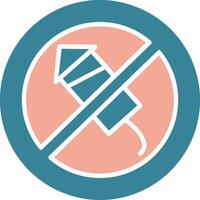 No Firework Glyph Two Color Icon vector