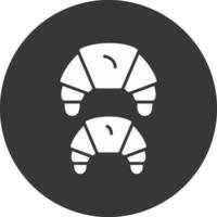 Croissant Glyph Inverted Icon vector