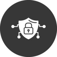 Cyber Security Glyph Inverted Icon vector