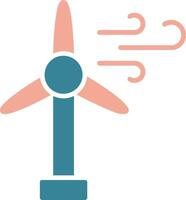 icono de dos colores de glifo de turbina de viento vector