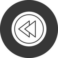 Backward Glyph Inverted Icon vector