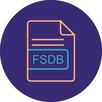 FSDB File Format Line Two Color Circle Icon vector