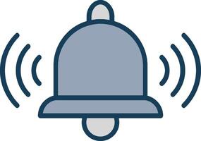 Bell Line Filled Grey Icon vector