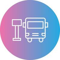 Bus Station Line Gradient Circle Icon vector