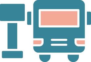 Bus Station Glyph Two Color Icon vector