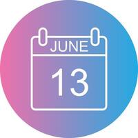 June Line Gradient Circle Icon vector