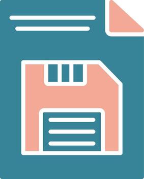 Save Button Glyph Two Color Icon vector