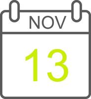 November Line Two Color Icon vector