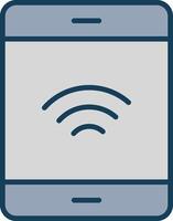Smartphone Line Filled Grey Icon vector