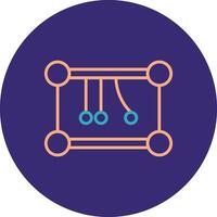 Newtons Cradle Line Two Color Circle Icon vector