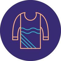 Sweater Line Two Color Circle Icon vector