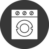 Washer Glyph Inverted Icon vector