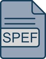 SPEF File Format Line Filled Grey Icon vector