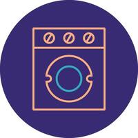 Washer Line Two Color Circle Icon vector