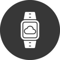 Cloud Connection Glyph Inverted Icon vector