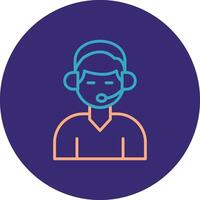 Customer Support Line Two Color Circle Icon vector