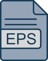 EPS File Format Line Filled Grey Icon vector