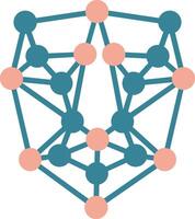 icono de dos colores de glifo de inteligencia artificial vector