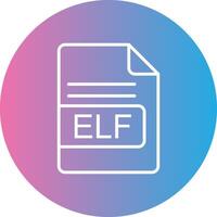 ELF File Format Line Gradient Circle Icon vector