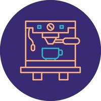 Coffee Machine Line Two Color Circle Icon vector