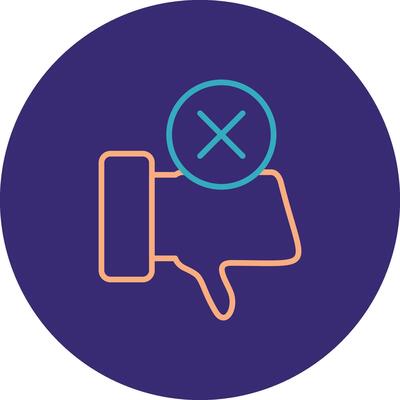 Dislike Line Two Color Circle Icon