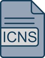 ICNS File Format Line Filled Grey Icon vector