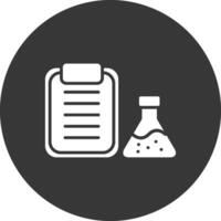 Flask Glyph Inverted Icon vector