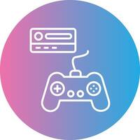 Gaming Console Line Gradient Circle Icon vector