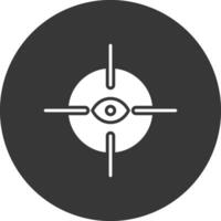 agujero espía glifo invertido icono vector