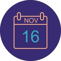 November Line Two Color Circle Icon vector