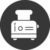 Toaster Glyph Inverted Icon vector