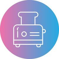 Toaster Line Gradient Circle Icon vector