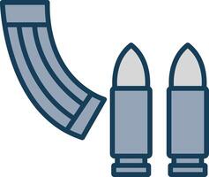 Ammunition Line Filled Grey Icon vector