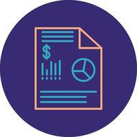 Financial Data Line Two Color Circle Icon vector