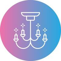 Chandelier Line Gradient Circle Icon vector