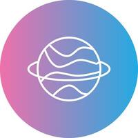 Planet Line Gradient Circle Icon vector
