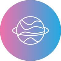 Planet Line Gradient Circle Icon vector