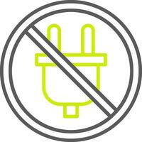 Prohibited Sign Line Two Color Icon vector