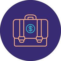 Suitcase Line Two Color Circle Icon vector